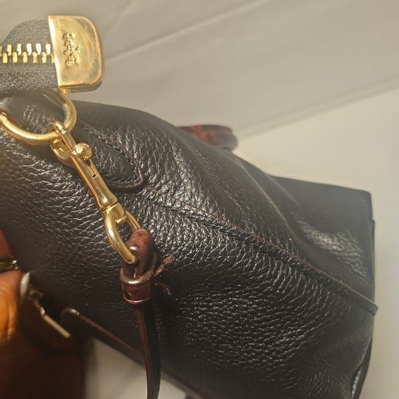 Coach Mini Emma Python Accent Satchel Leather F34281 Shoulder Bag - Picture 8 of 15